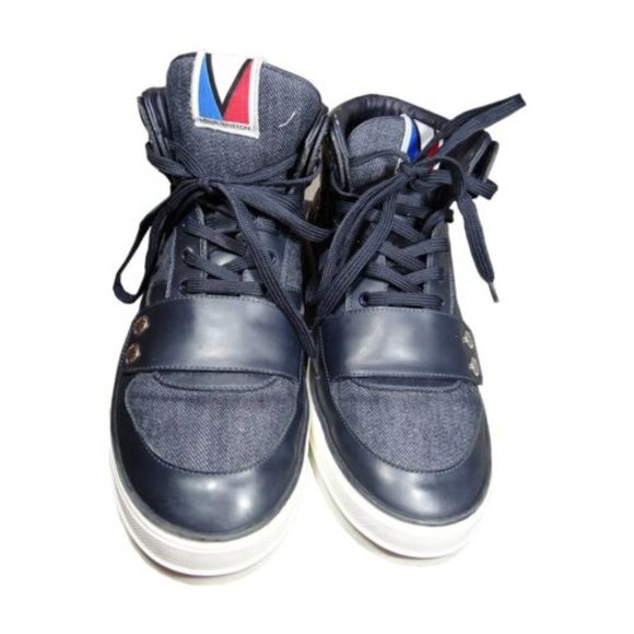 Louis Vuitton Fall/Winter 2012 BLUE GASTON DENIM LV Cup High Top Sneaker US 8 - Picture 5 of 10